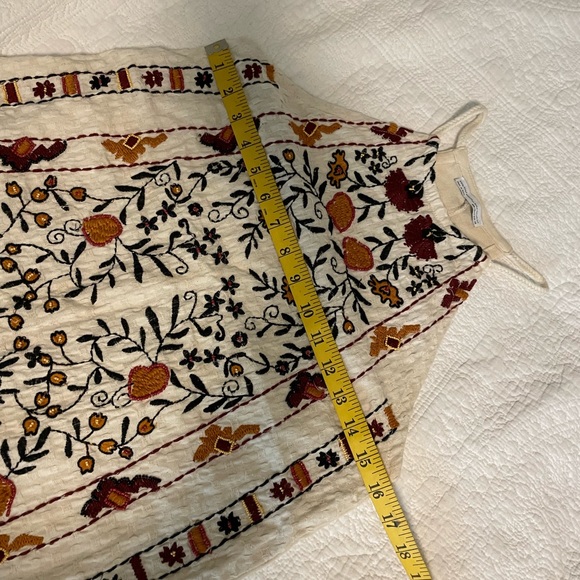 Zara Cotton Muslin Beaded and Embroidered Shift Halter Dress - Picture 2 of 7